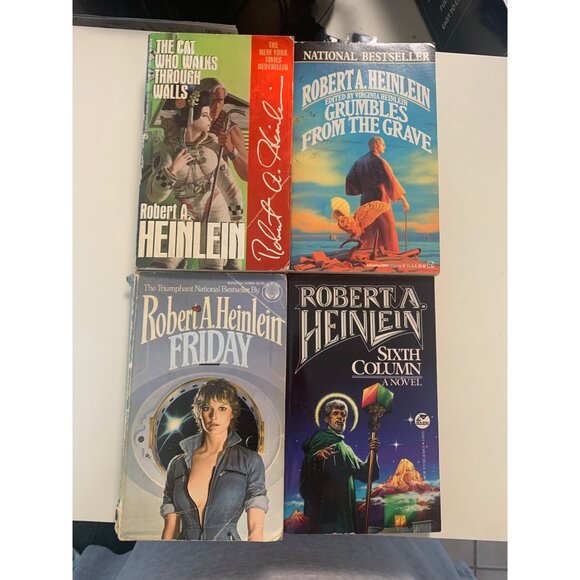 Robert A. Heinlein Vintage Paperback Bundle 4 Books Friday Cat Grumbles - Picture 1 of 6